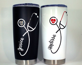 Nurse Stethoscope Yeti Like Travel Cup, Nurse Gift, Nurse Appreciation Gift, Registered Nurse, Gift For Nurse, Nurse Yeti, Nurse to go cup