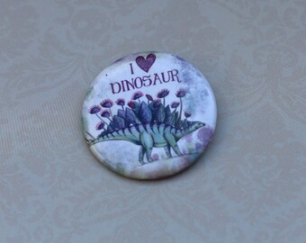 Stegosaurus dinosaur pin badge