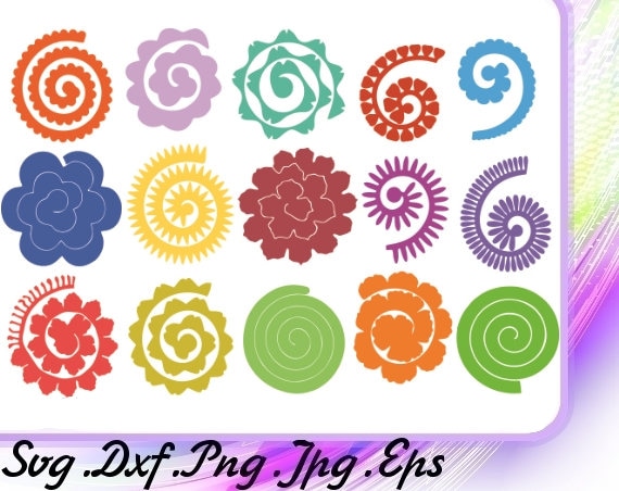 flowers svg 15 flowers rolled paperrolled origamipaper