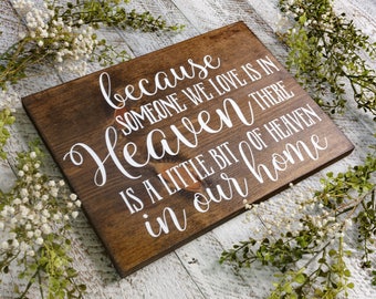 Because Someone we love is in Heaven, Memorial Gift, Rememberance Gift, Loss of Mother, Loss of father, Loss of Husband, Loss of Child Gift.