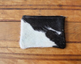Cowhide Small Zippered Pouch