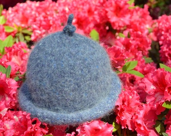 Hand Knit Felted Baby Hat.