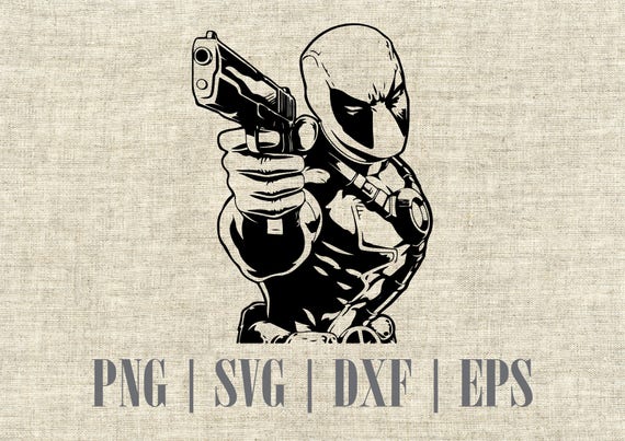 Download Deadpool Silhouette SVG and DXF Cut Files Ideal for T-shirt