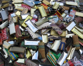 Tin Metal Material Findings Small Pieces From Advertising Tins Package Of 50 For Crafts Art Jewelry Making Supplies Supply