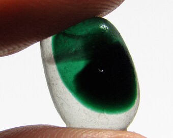 4 Green bicoloured/Multie/Fish eye Seaham Sea Glass, Jewellery, Arts/Craft/jewellery/arts/craft supply. Green Bi Colored Seaham Sea Glass
