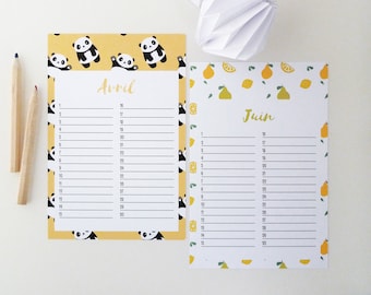 Perpetual calendar 10 x 14, 8cm with varied patterns