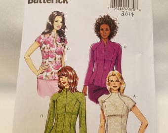 Butterick Pattern 6134, Misses blouse short and long sleeve, new uncut size 6-14 2014