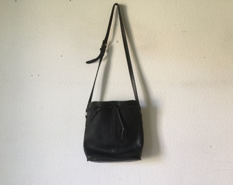 Vintage Coach Black Leather Bag