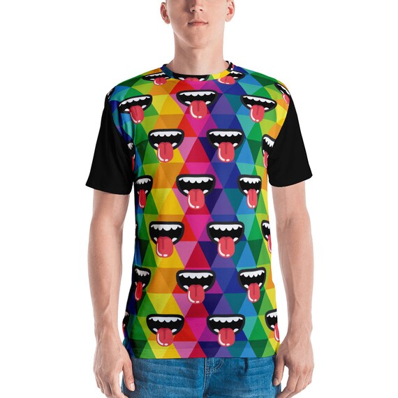 Men's T-shirt Colorful Mouth and Tongue Tee