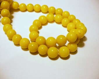 Jade Beads Gemstone Dark Yellow Round 10MM