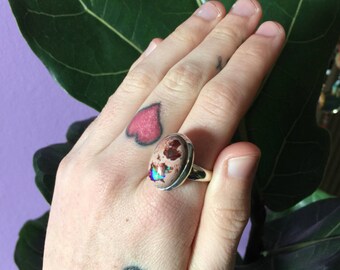 Mexican Fire Opal & Silver Ring