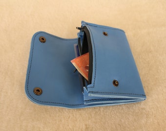 leather wallet. women's wallet. Blue women's wallet. Blue wallet (9/18)