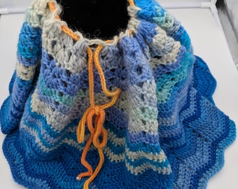 Aqua Blue Poncho Capelet
