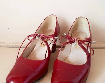Red Vintage Shoes Cherry Pinup Heels 1960s