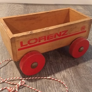 vintage wooden toy wagon