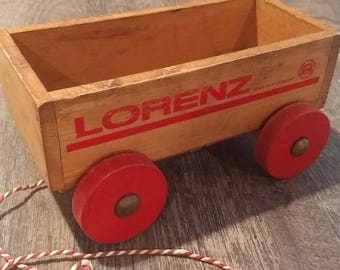 Vintage Child's Wooden Toy Wagon