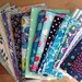 Remnant floral vintage bundle Retro Scraps and off cuts de stash // blue navy turquoise green fabric uk
