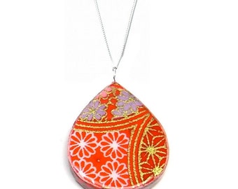 First Anniversary Gift for Her- "Cherry" Paper Necklace- Paper Anniversary Present- 1st Anniversary- One Year Anniversary Gift for Wife