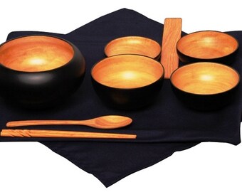 Mango Wood Monk's Oryoki Bowl Set