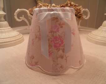 Lampshade for sconces and chandeliers in English linen rachel ashwell fabric