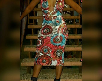 Multi colored fitted dress