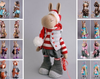 Donkey doll Rag doll Tilda doll Interior doll Art doll red doll Soft doll Cloth doll Fabric doll Nursery doll Baby gift doll by Alena R