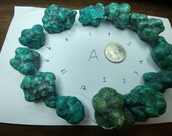 Large Turquoise Nugget Beads - (2014100A)