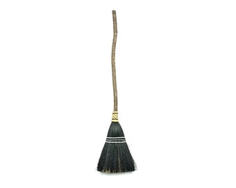House Broom - Black Broom Corn - Functional Art - Vintage Broom - Wedding Broom - Vintage Home Decor - Housewarming