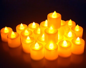 24 Pcs LED Flameless Candles Votive Candles Flickering Tealight Candles Battery Included USA Seller
