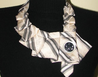 NEW - Necktie Necklace - Silk Ascot - Repurposed Necktie - Women's Ascot