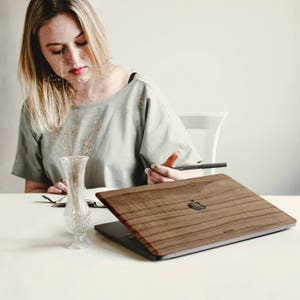 Macbook Wood Case for Apple Mac Air Pro 11 12 13 15 inch - Walnut Wood Mac book Case - Mac Skin - Mac Sticker - Mac Cover Mac Case for gift