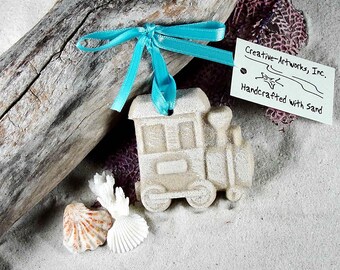 TOY CHOO CHOO Train Engine Made of Sand Ornament