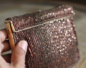 Vintage Bugle Beaded Clutch