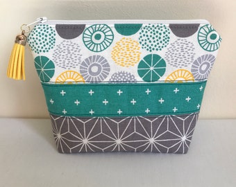 Cosmetic Bag, Makeup Bag, Zipper Pouch, Patterned Cosmetic Bag