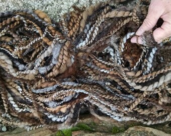 Handspun alpaca FRONTIER 105 yards each skein natural colors black brown gray camel all soft alpaca wool mostly carded GardenPartyFibers