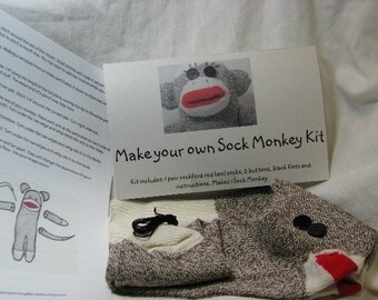 Make Your Own Sock Monkey Kit - Original Brown