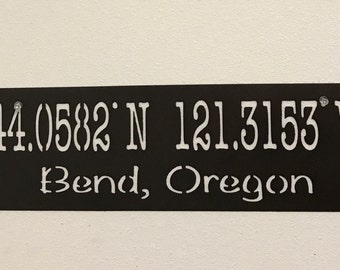 Customized metal sign with your local coordinates