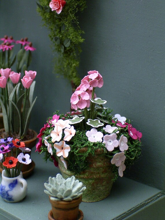 1 24th geranium paper flower kit for 1 2 scale dollhouses paper flower kit