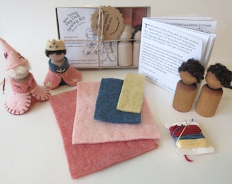 Peg Doll Royal Ladies Sewing Kit/Queen and Princess Waldorf Toy Kit