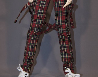 red black checkered pants