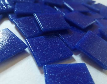 Mosaic glass tiles Cobalt blue mosaic pieces Mosaaic craft Mosaic supplies Vitreous mosaic tiles- 25 x 25 mm