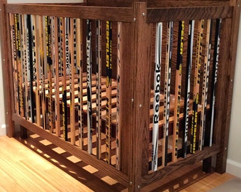 Custom Oak Crib Made With Hockey Sticks