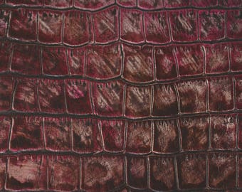 Coupon of marbled pink cowhide leather