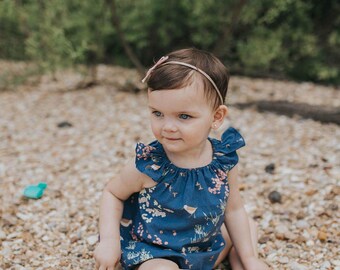 Bubble romper for baby girls - romper for toddler girls - girls flutter sleeve romper - girls spring romper - spring romper for baby girl