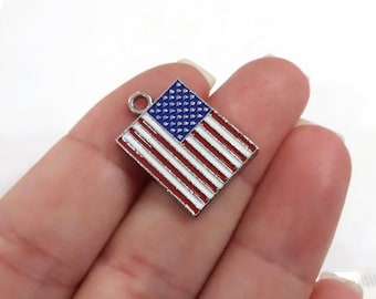 5, American Flag Enamel Charms 22x15x2mm ITEM:BI4