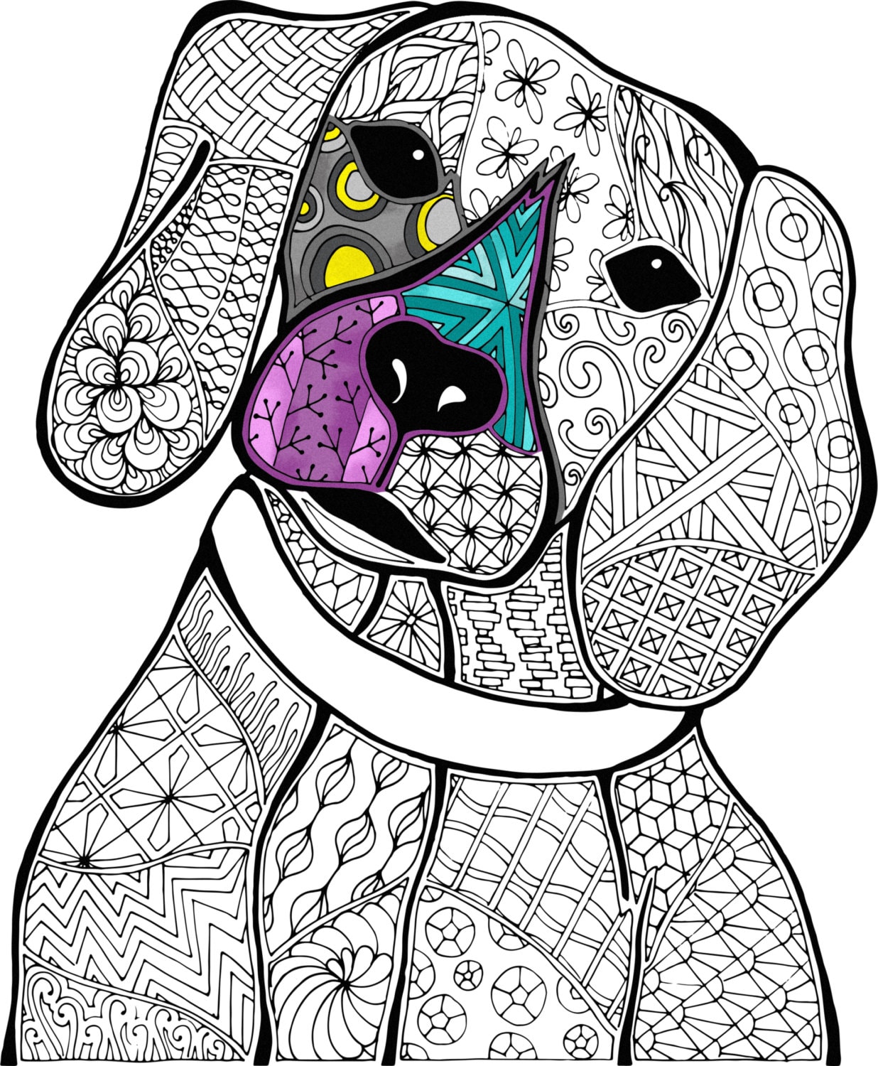 animal adult coloring book, animal colouring sheets, digital colouring