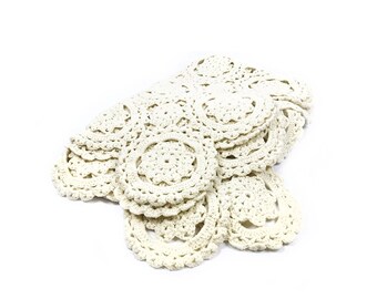 Vintage mid century hand made intricate doily blanket