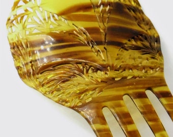 Vintage Tortoise Shell Celluloid Hair Comb from Spain