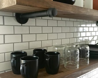 Pipe Shelf | Industrial Shelf | Floating Shelves | Pipe Shelves | Wood Shelves