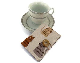 Tea bag Wallet, Tea bag case, Tea bag holder, Tea Carrier, Travel tea bag holder, Tea Wallet Cats fabric, Tea party favor